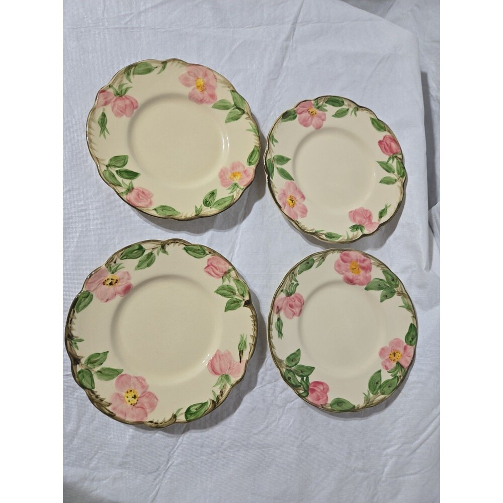 Franciscan Desert Rose Scallop Edged 6.25" Bread Plates Lot of 4 Vintage USA